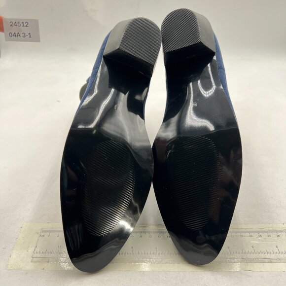 FOWT Deep Blue Men Fashion Round Toe Block Low Heel Stretchy Pull On Ankle Boots main image 7